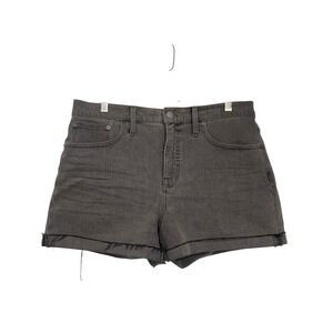 Madewell High Rise Denim Shorts‎ Gray Wash Cuffed Raw Hem Casual Sz 28